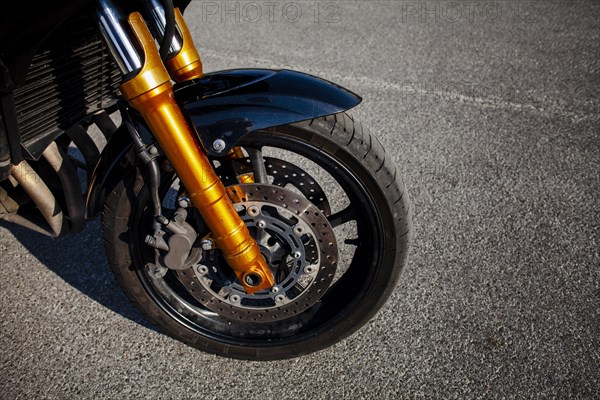 Front tire orange motorbike