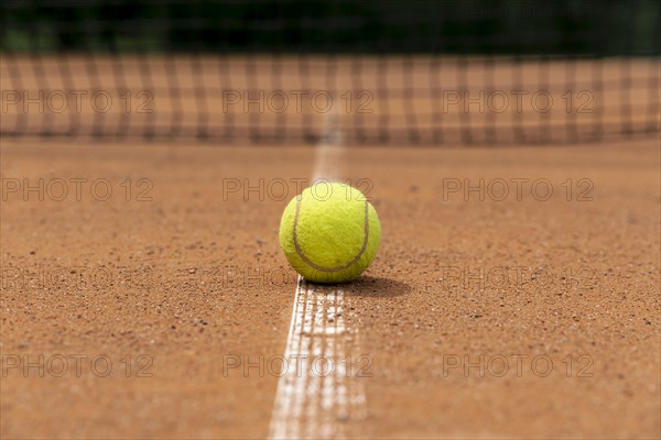 Front view tennis ball court ground