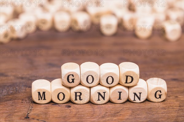 Good morning letter wooden blocks