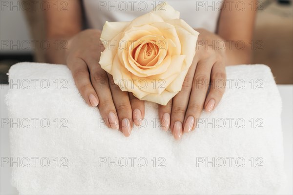 Healthy beautiful manicure flowers