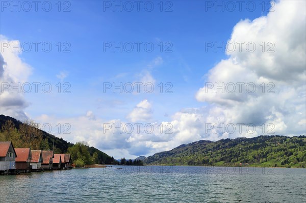 Picturesque landscape at the Großer Alpsee with mountains