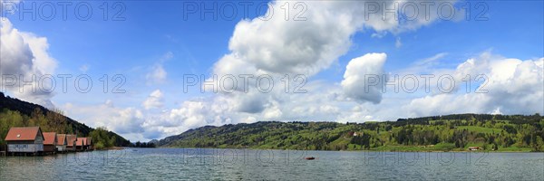 Picturesque landscape at the Großer Alpsee with mountains