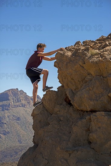 Climbing boy