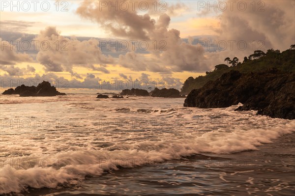 Sunset on sandy beach