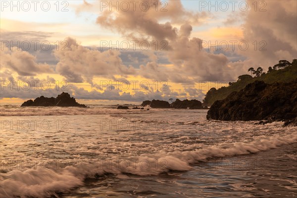 Sunset on sandy beach