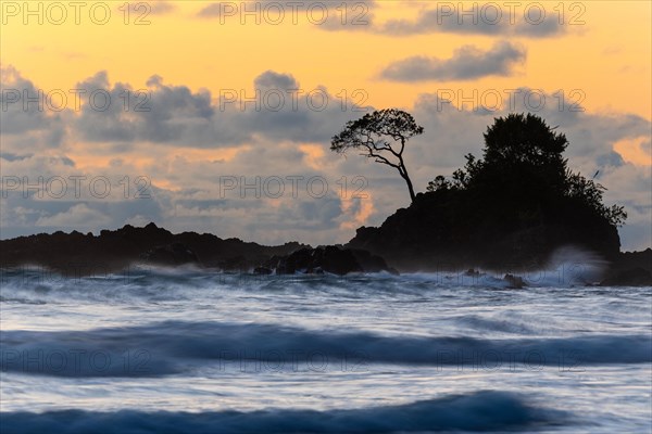 Sunset on sandy beach