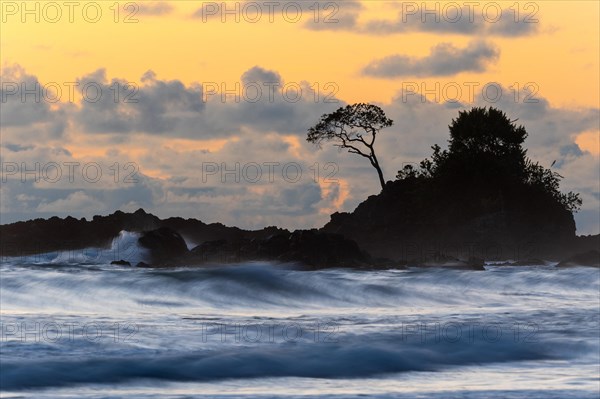 Sunset on sandy beach