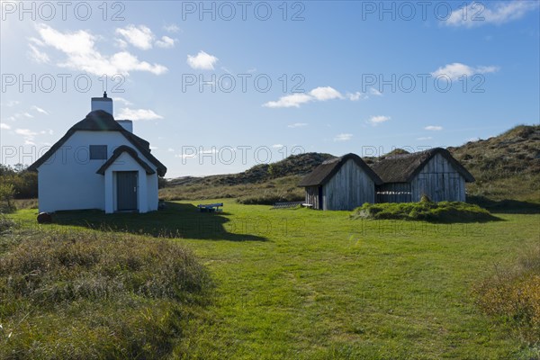 Thatched house and shed at Rabjerg Mile