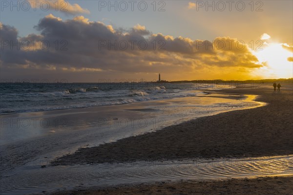 Baltic Sea beach at sunset at the meeting of the North Sea and the Baltic Sea