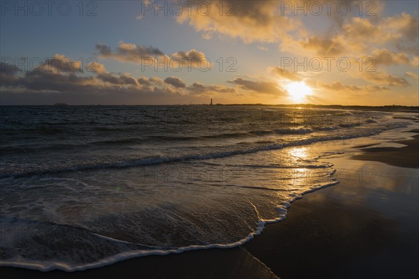 Baltic Sea beach at sunset at the meeting of the North Sea and the Baltic Sea