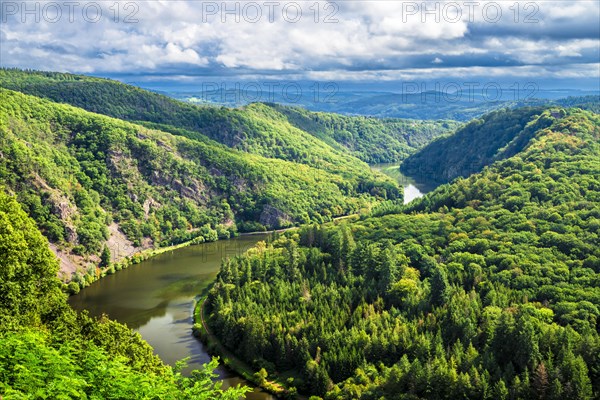 River Saar with cries of Saar near Mettlach