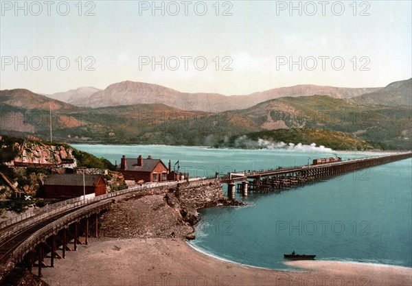 Bridge over the estuary of the River Mawddach at Barmouth
