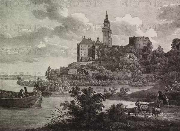Die Donau bei Schloss Wallsee in Niederoesterreich