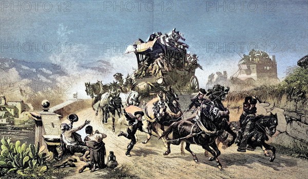 A stagecoach near Toledo in Spain