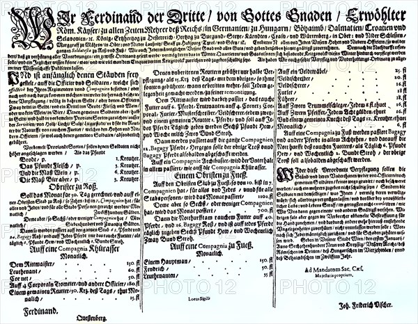 Imperial dietary ordinance from 1639