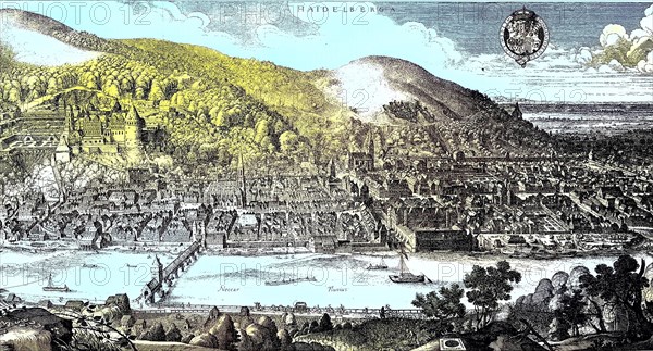 View of Heidelberg in front of the destruction