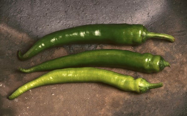 Green chilli peppers