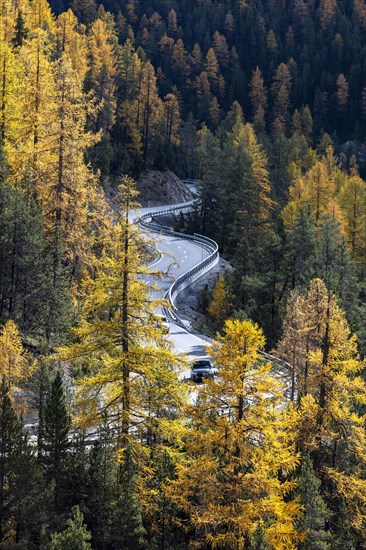 Car on the Ofenpass road