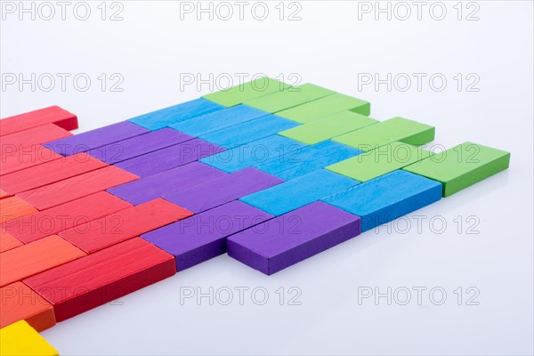 Colorful Domino Blocks on a white background