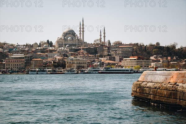 Stanbul city skyline. Travel Turkey background. Urban panoramic view