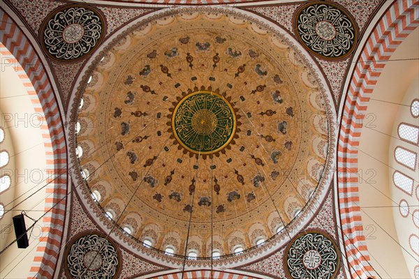 Inner view of dome in Ottoman architecture in