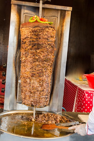 Traditional Turkish Doner Kebab on pole