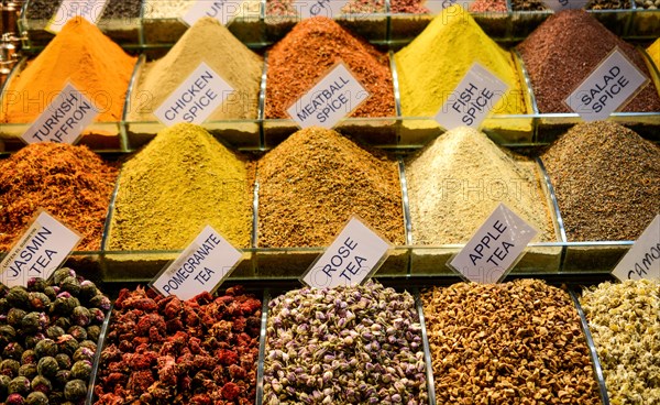 Spices and at the Spice Market in Istanbul