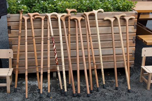 Walking sticks for the elderly in the view