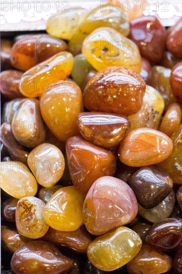 Set of natural mineral gemstones of a certain type