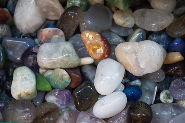 Set of natural mineral gemstones of a certain type