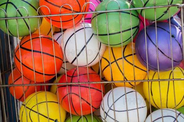 Rubber ball of various color as a background