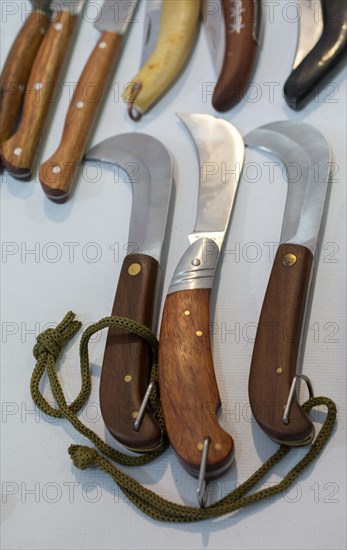 Steel knife set in the view