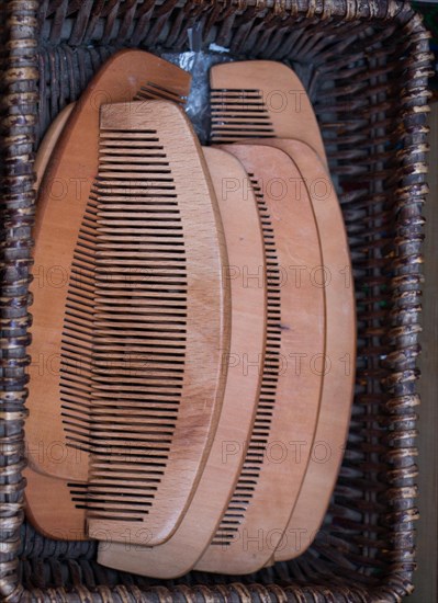 Old style hair comb made of wood