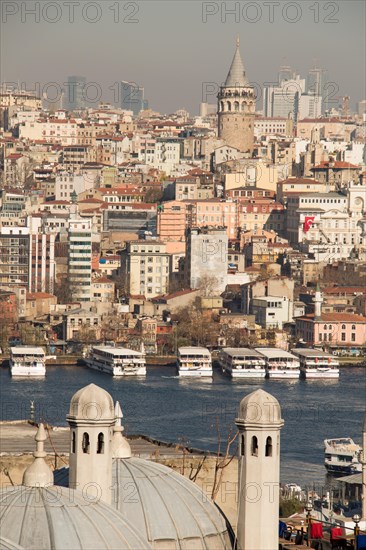 View of the Galata Tower from the Golden Horn of Istanbul