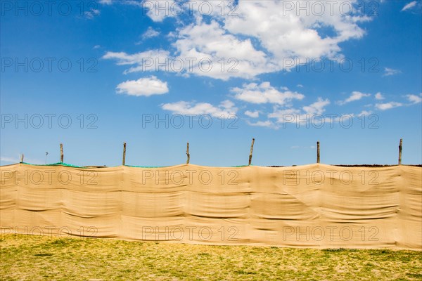 Linen canvas fabric texture used as a wall outdoors