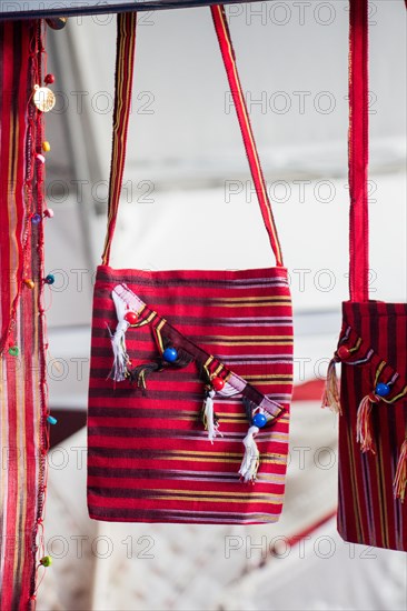 Traditional style handmade woven bags made of fabric