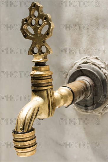Turkish Ottoman style antique fountain water tap in view