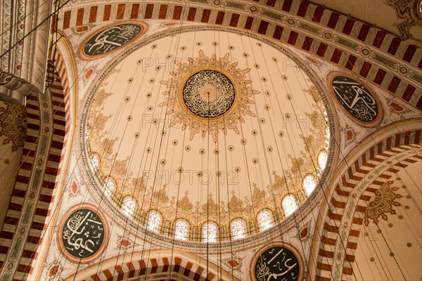 Inner view of dome in Ottoman architecture in