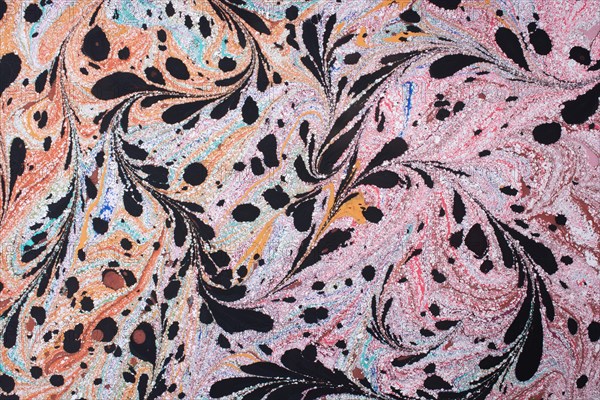 Creative ebru art background with abstract paint. Marbling texture floral patterns