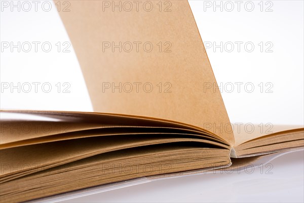 Spiral notebook on a white background