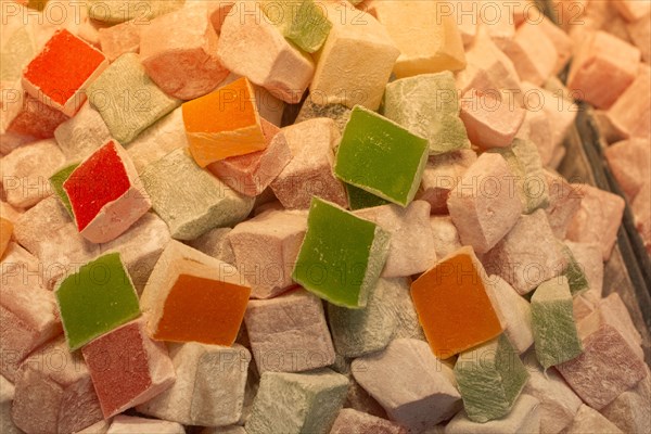 Load of traditional turkish delight lokum sugar coated soft candy