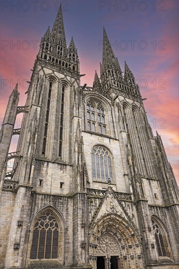 Cathedral of St Corentin in Quimper also Kemper