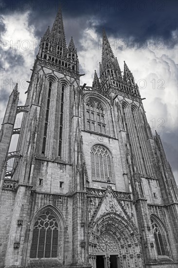 Cathedral of St Corentin in Quimper also Kemper