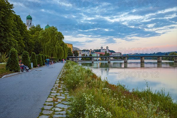 River Inn with St Michael's Church on the banks in Passau