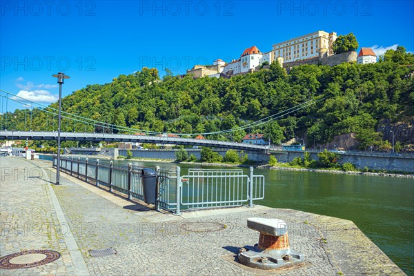 Prinzregent-Luitpold Bridge over the Danube and Veste Oberhaus in Passau