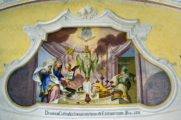 Fresco with psalm quotation