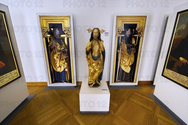 Painting and figure of Jesus in the museum of the monastery