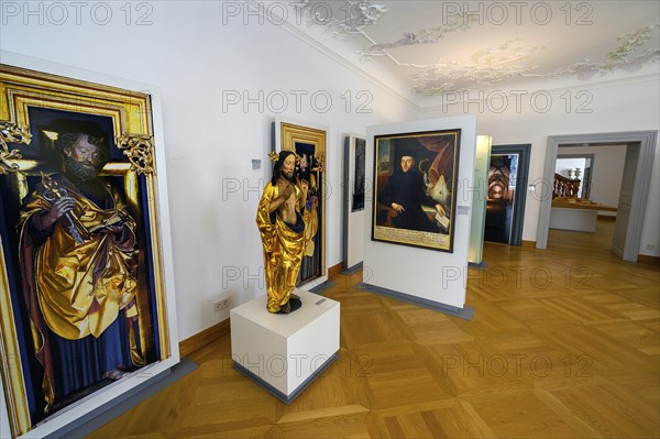 Painting and figure of Jesus in the museum of the monastery