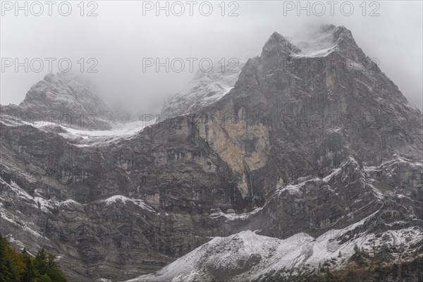 Fog in the Karwendel nature park Park