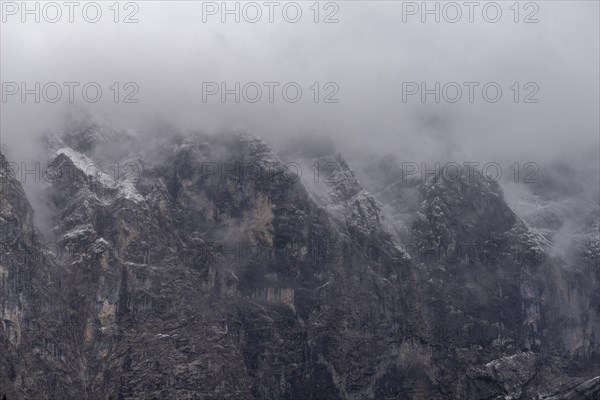 Fog in the Karwendel nature park Park